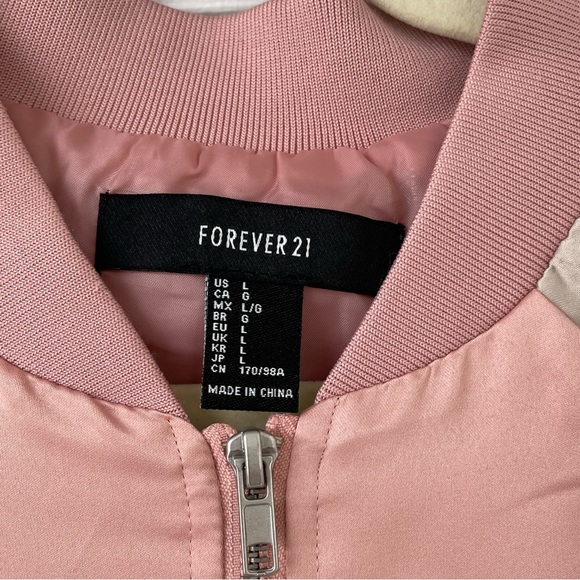 Pink Forever 21 Bomber Jacket, size medium Unisex - Picture 2 of 5